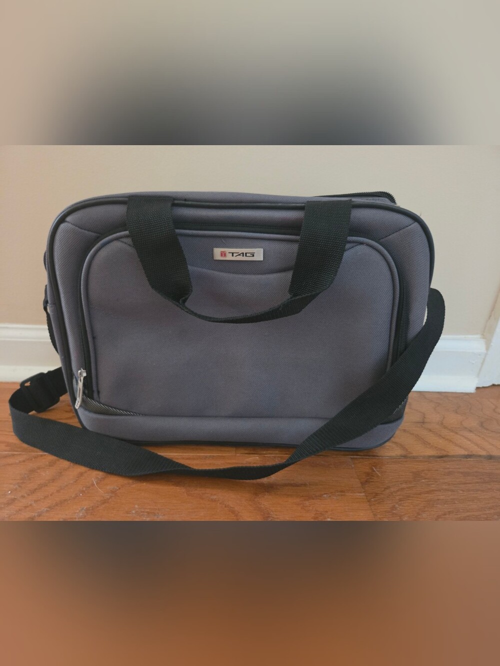 Tag Slate Gray Laptop Bag with Black Strap